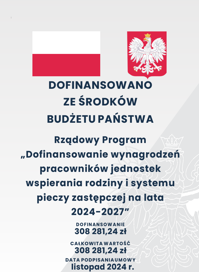 plakat informacyjny o dofinansowaniu